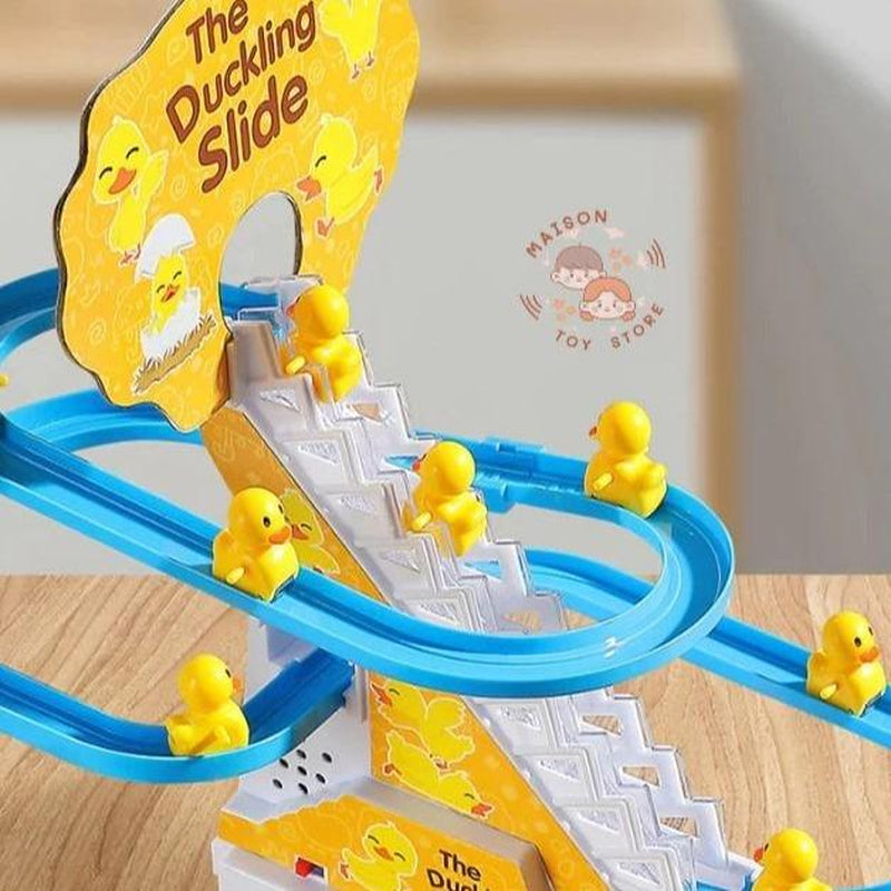 Duck Toy Set, Automatic Stair, Duck Climbing Toys - Climbing Ducklings Cartoon Race Track Set