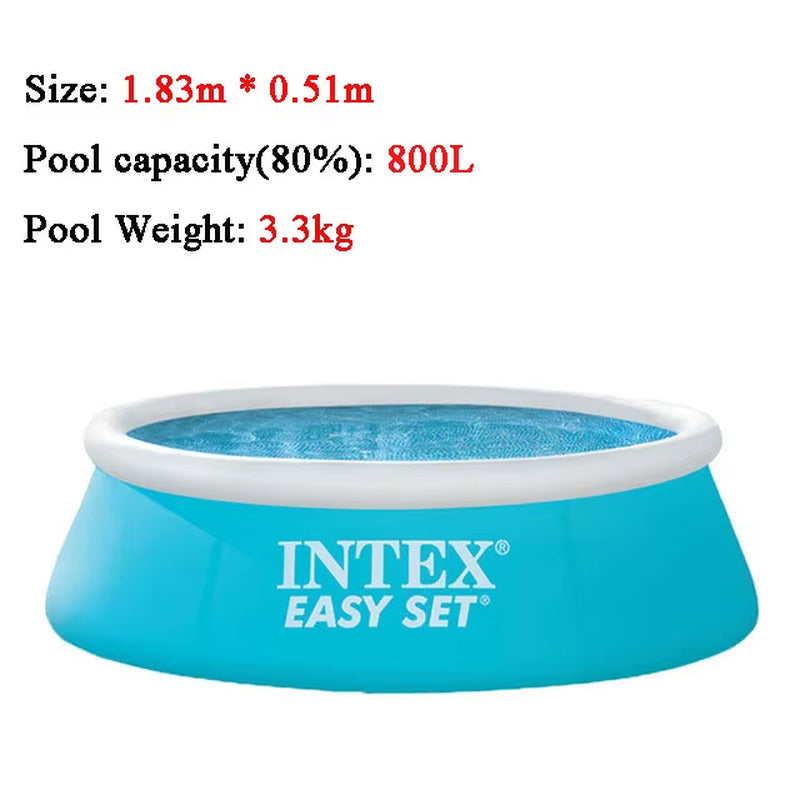 Crystal Blue Inflatable Pool Family Ground Swimming Pool for Kid Adult Outdoor Play Pool