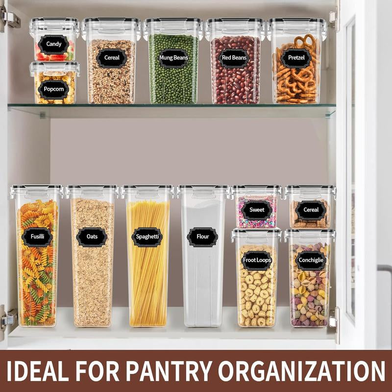 24 PCS Airtight Food Storage Containers with Lids, Kitchen Pantry Organization and Storage, Bpa-Free Plastic Scale Food Canisters for Cereal, Flour, Sugar, Dry Food, Include Labels & Marker