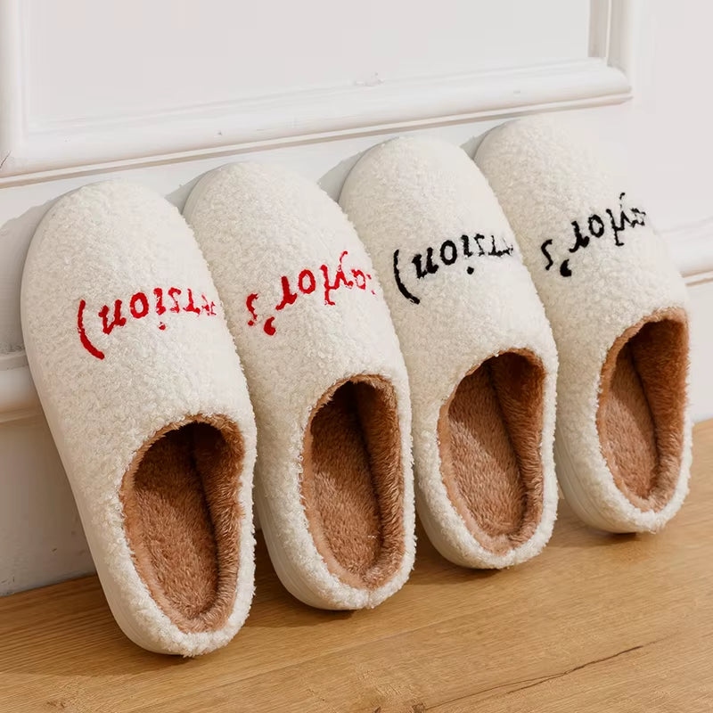 Taylor'S Version Slippers Women Winter Indoor Warm Red Black Fashion Comfortable Embroidered Letters Girls Gift Home Shoes