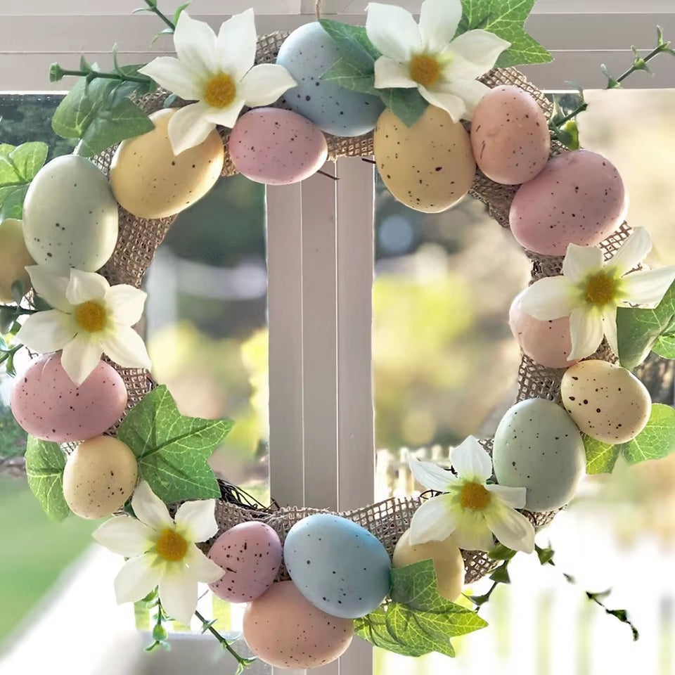 DIY Easter Decoration Natural Rattan Wreath for Easter Egg Decor Kids Easter Party Favors Happy Easter Party Gifts Home Supplies