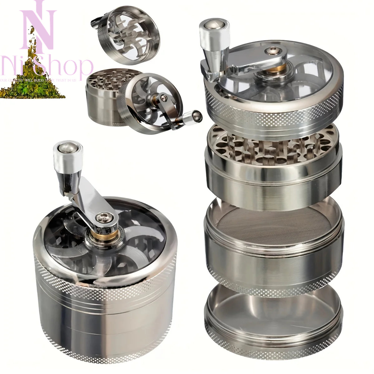 Manual Spice Grinder Crusher for Nutmeg Ginger Rock Salt & Peppercorn Milling