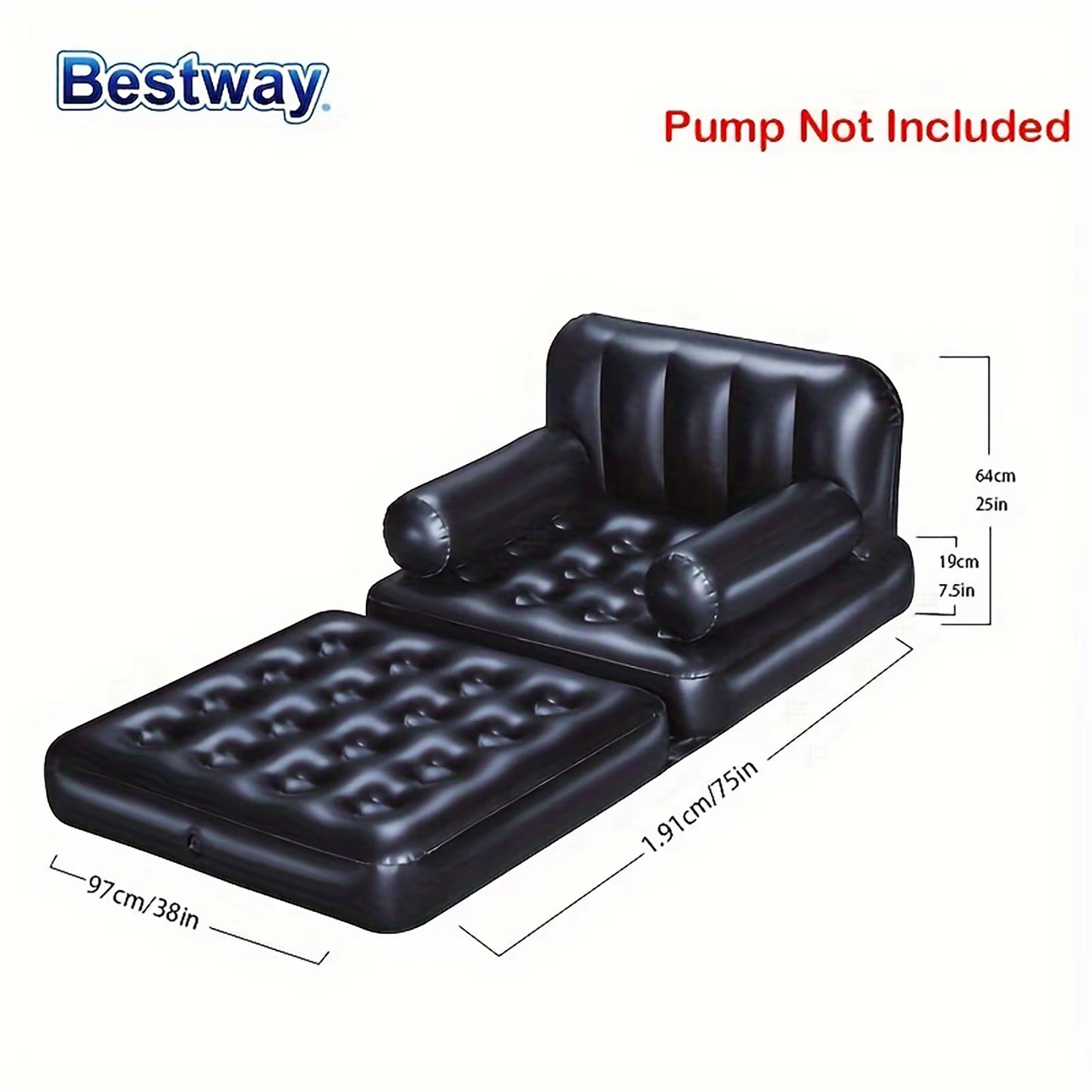 75054 Inflatable Sofa, Outdoor Blow up Sofa Bed Inflatable Sofa, Adult Inflatable Chair, Double Bed Size