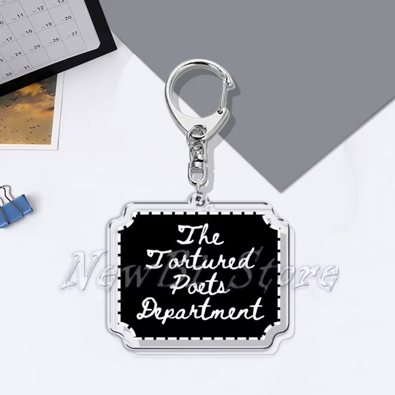 The Tortured Poets Department Key Chain Keychains Ring for Accessories Bag Funny Pendant Keyring Jewelry TTPD Fans Gifts