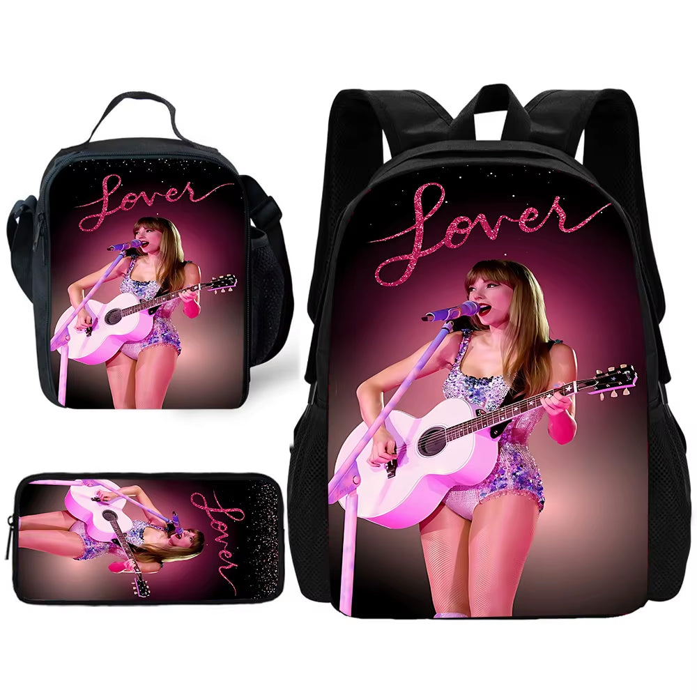 Singer Child School Backpack with Lunch Bags ,Pencil Bags ,School Bags for Swifts Boys Girls Best Gift T-Taylors