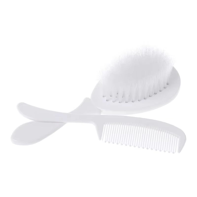 Baby Hair Brush & Comb Set Children Hair Brush Soft Nylon Bristle Cradle Caps Hair Brush for Toddler Infant Massage