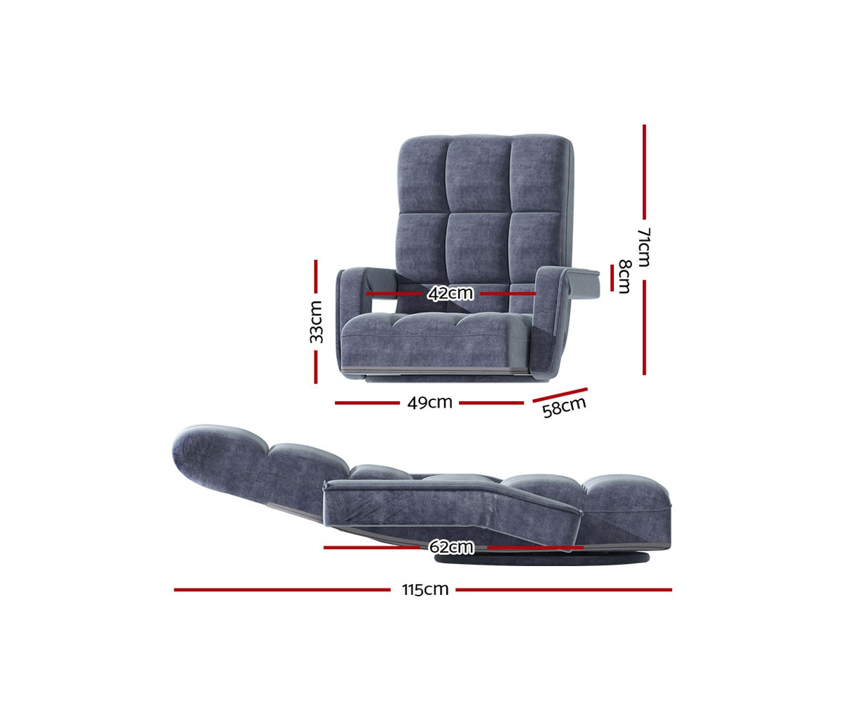 Floor Lounge Sofa Bed Swivel Charcoal