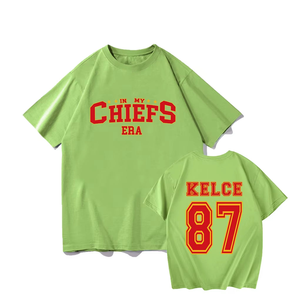 In My Chiefs Era Shirt Travis Shirt Travis Kelce Football T-Shirt Women Man O-Neck Short Sleeve Shirt Tops