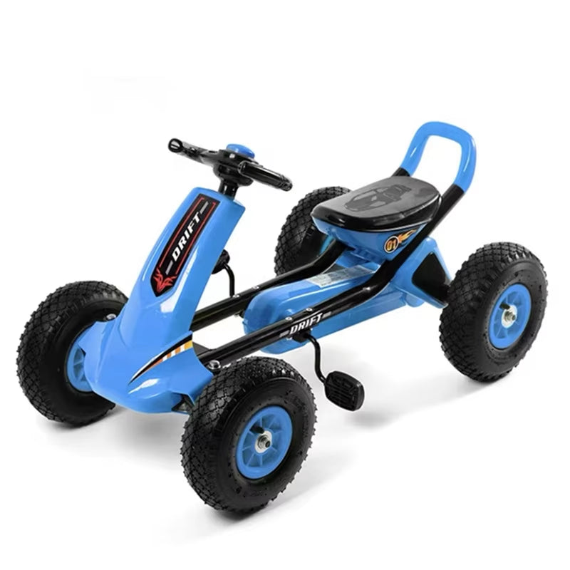 Lazychild Foldable Go Kart 4 Wheel Pedal Ride on Adjustable Seat Ride on Pedal Toy Car for Kids 2-8 Years Karting Dropshipping