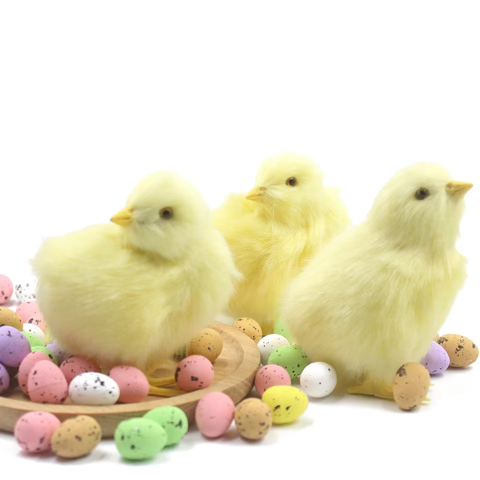 Realistic Cute Easter Chick Toy Simulation Chick Easter Decoration DIY Miniature Chicken Garden Ornament Home Easter Party Decor