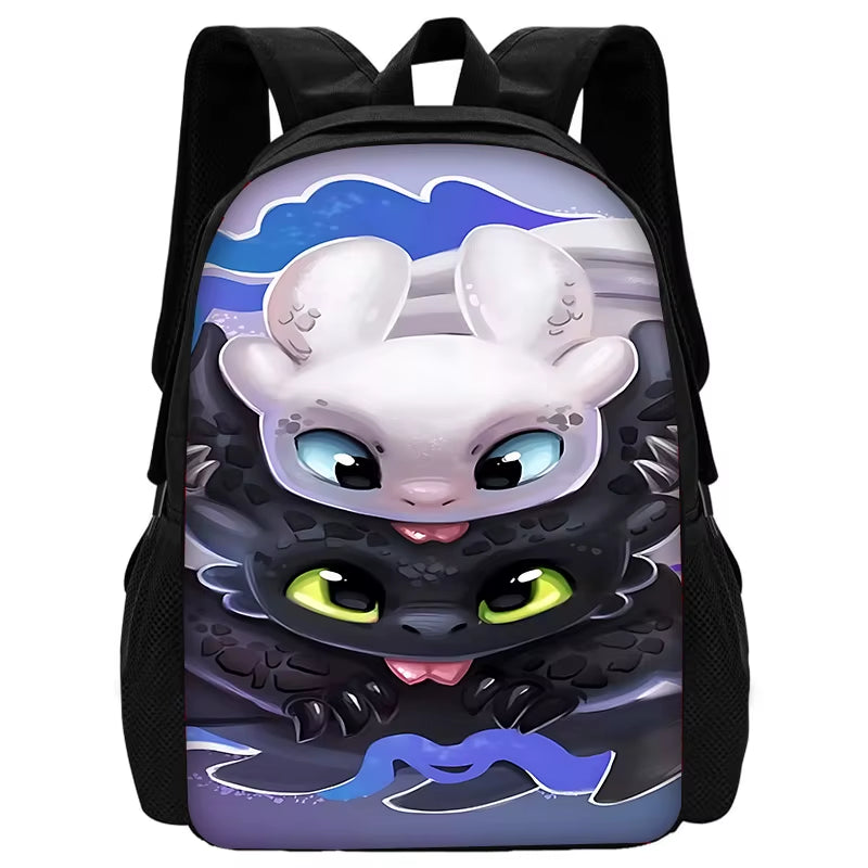 T-Toothless Child School Backpack with Lunch Bags ,Pencil Bags ,School Bags for Boys Girls Best Gift