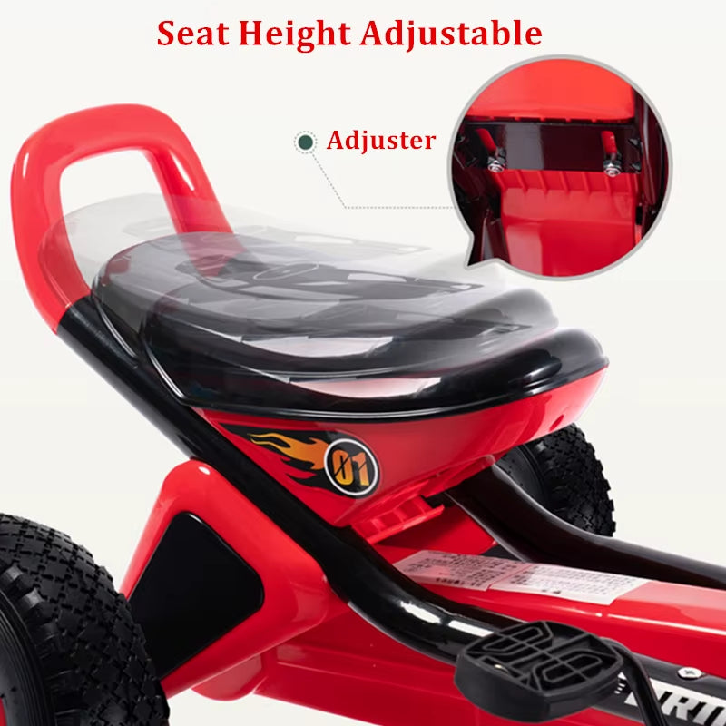 Lazychild Foldable Go Kart 4 Wheel Pedal Ride on Adjustable Seat Ride on Pedal Toy Car for Kids 2-8 Years Karting Dropshipping