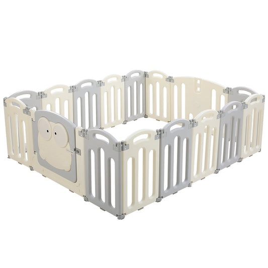 Keezi Baby Playpen 16 Panels Foldable Toddler Fence Safety Play Activity Centre-0