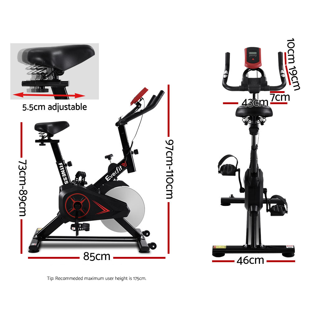 Everfit Spin Bike 10kg Flywheel Exercise Bike Fitness Workout Cycling-1