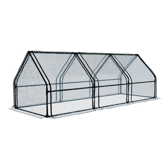 Greenfingers Greenhouse 270x92cm Flower Garden Shed PVC Cover Frame Green House-0