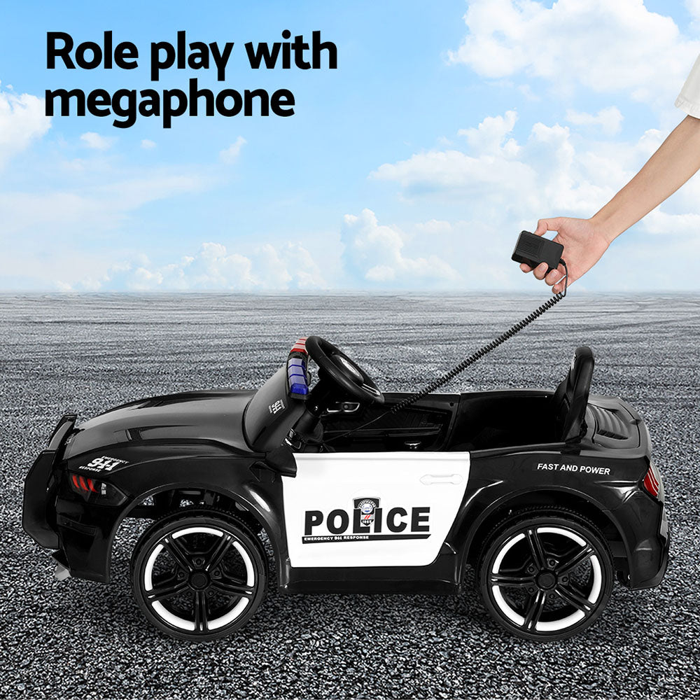 Rigo Kids Ride On Car Electric Patrol Police Cars Battery Powered Toys 12V Black-4