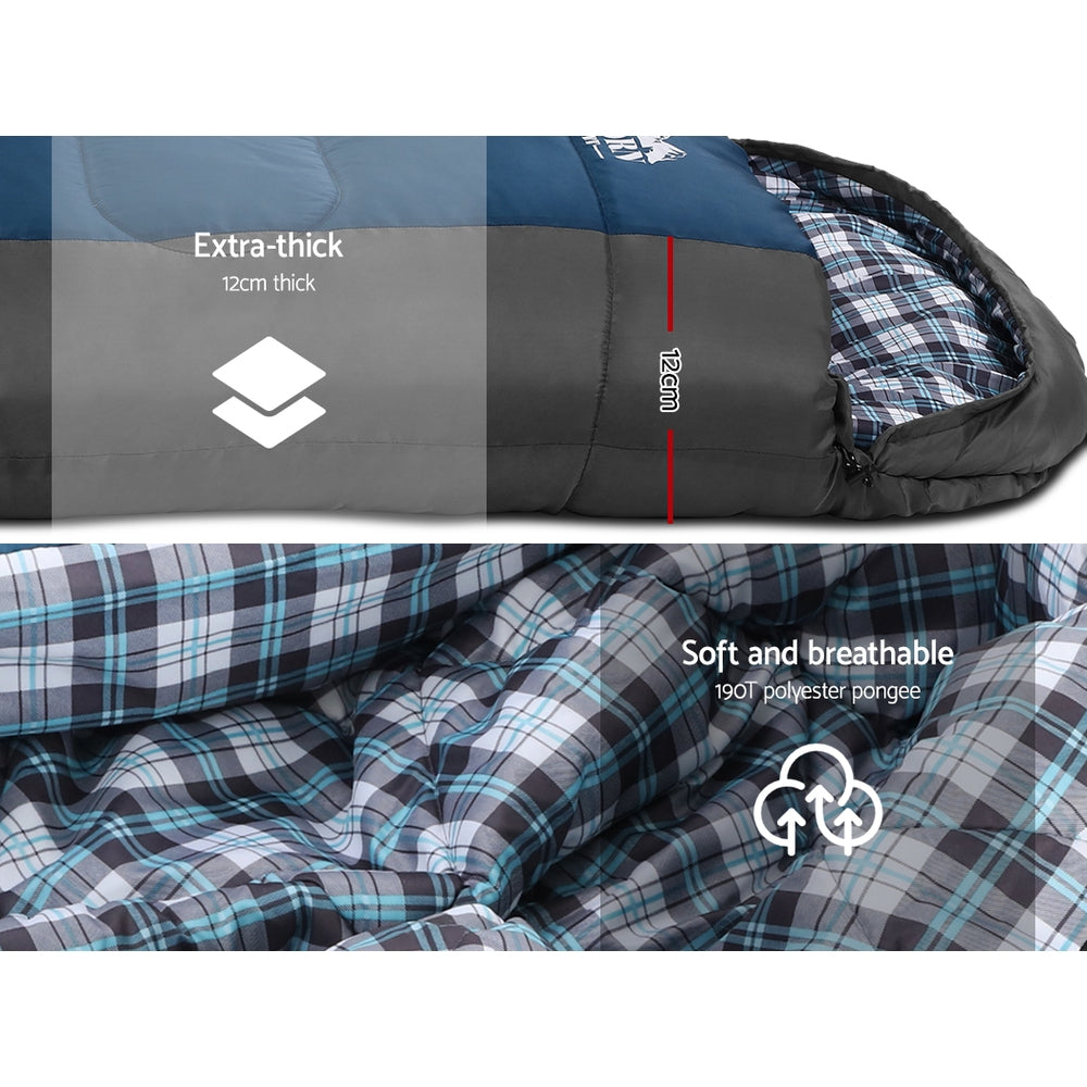 Weisshorn Sleeping Bag Camping Hiking Tent Winter Outdoor Comfort 0 Degree Navy-4