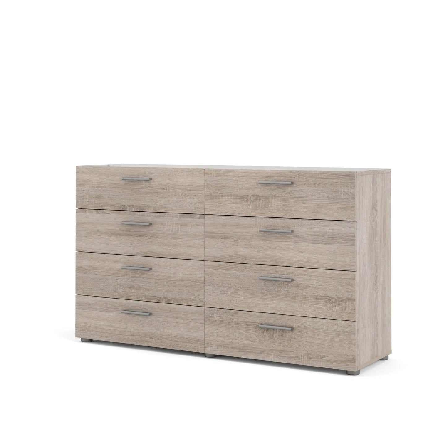 Loft 8 Drawer Double Dresser Truffle Oak Vanity Table Bedroom Furniture