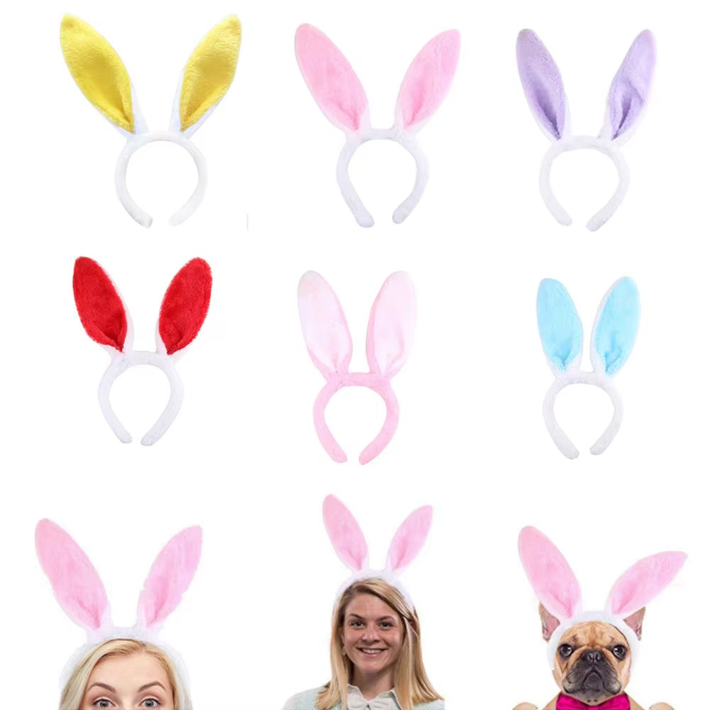 Cute Easter Adult Kids Cute Rabbit Ear Headband Happy Bunny Easter Party Decoration Supplies Easter Party Favor for Kids Gifts