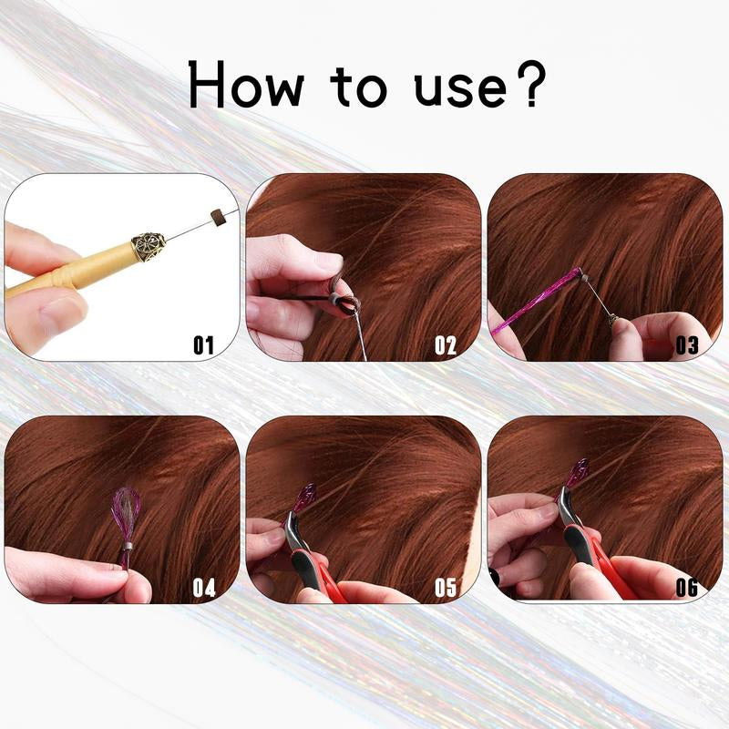 12 Pcs Colourful Hair Strands, Braided Hair Extensions, Colourful Hair Extensions, Straight Wigs Extensions, Rainbow Hair Strands, Colourful Hair Strands for Women, Girls