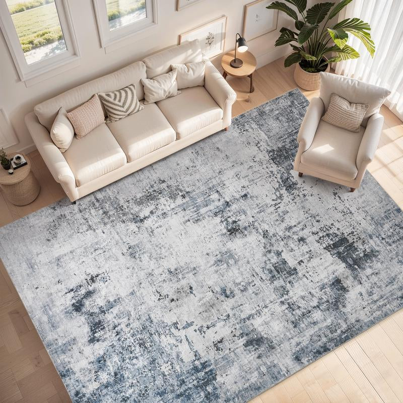 Montvoo Abstract Washable Area Rugs for Living Room & Bedroom, Soft Touch & Unique Design, Machine Washable Large Area Carpet, Tiktok Shop Home Fall Decor, 8X10, 9X12