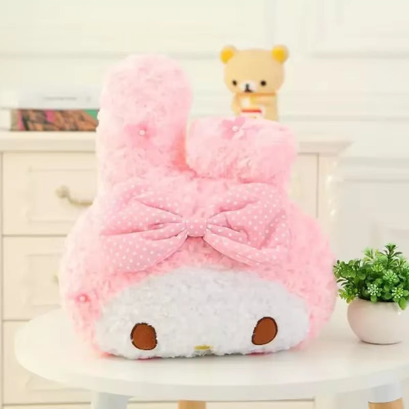 Kawaii  Rose Velvet Plush Melody Cushion Blanket Plushie Toy Soft Pillow Decorative Doll Bedding Kids Birthday Gift