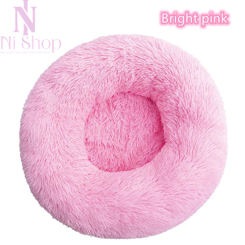 Pet Dog Bed Plush Full Size Washable Calm Bed Donut Cat Bed Comfortable Sleeping