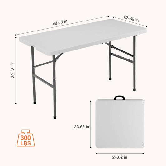 4/6/8FT Folding Table Outdoor Indoor Heavy Duty Portable Table with Carrying Handle for Camping Picnic Party for Christmas Gifts