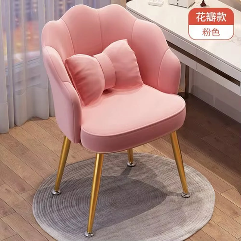 Makeup Chair Light Luxury Girl Bedroom Dressing Table Stool Backrest Nail Petal Chair