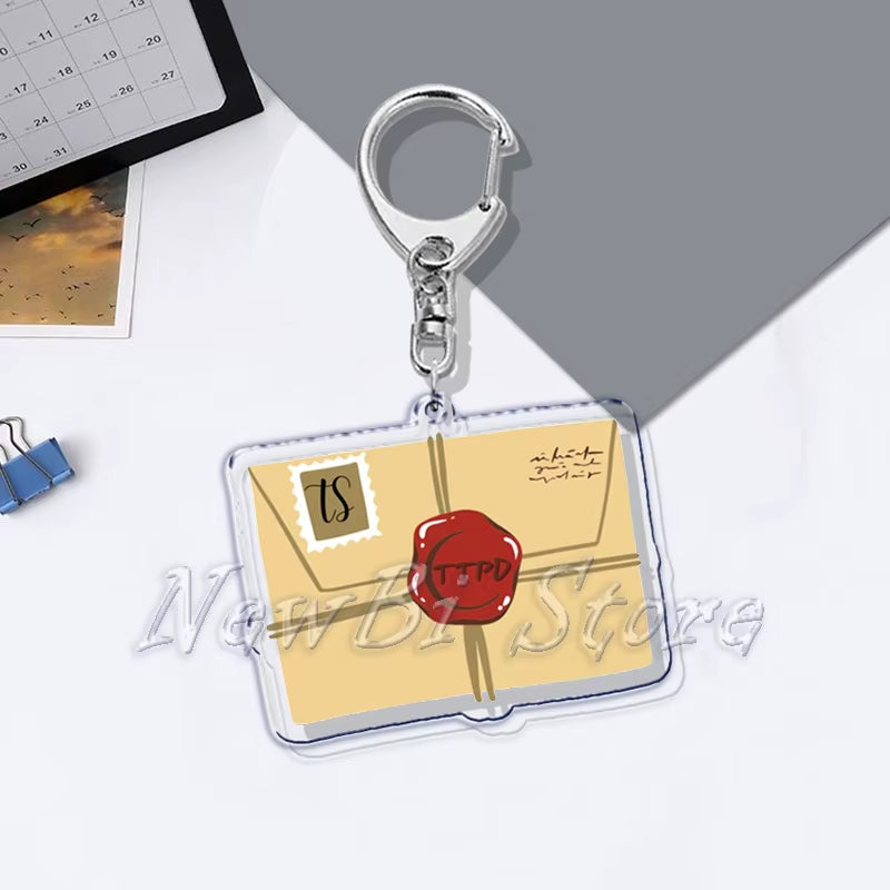 The Tortured Poets Department Key Chain Keychains Ring for Accessories Bag Funny Pendant Keyring Jewelry TTPD Fans Gifts