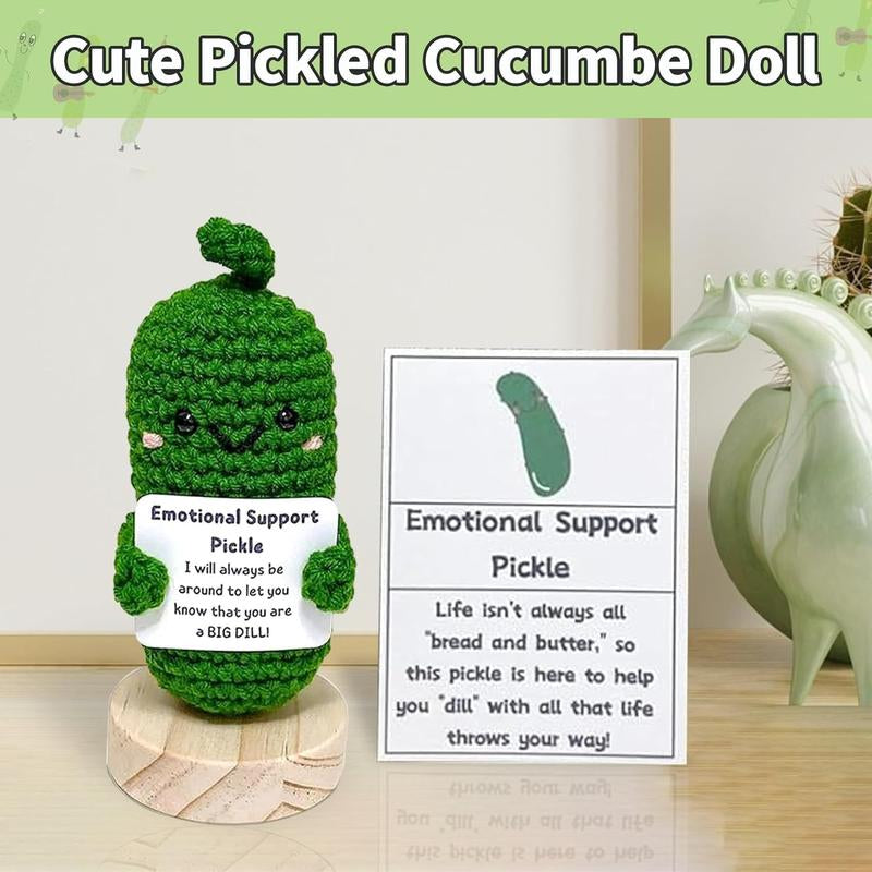 Handmade Emotional Support Pickle Gift Crochet Decor