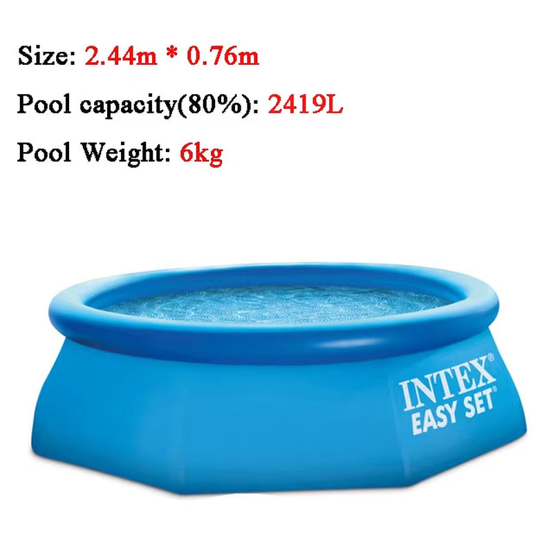 Crystal Blue Inflatable Pool Family Ground Swimming Pool for Kid Adult Outdoor Play Pool