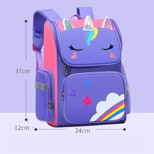 Girl School Backpack with Large Capacity Waterproof Unicorn Print