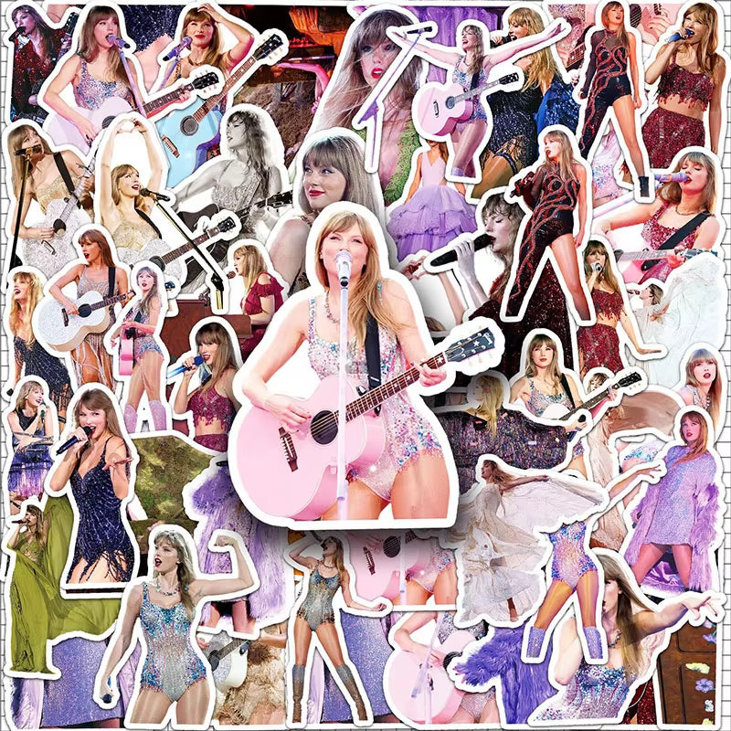 52PCS Singer Taylor Swift DIY Stickers Phone Trunk Refrigerator Waterproof Anime Stickers Anime Figure Image Toys Sticker Gift