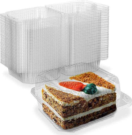 MT Products Square Disposable Clear Plastic Food Containers - 5.25" X 5.63" X 3.17" to Go Containers - Pack of 40