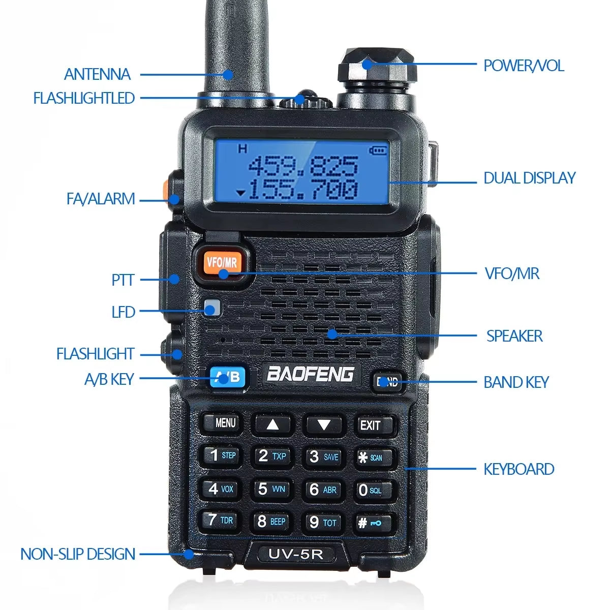 1/2PCS  UV 5R 5W 8W Walkie Talkie Ham CB Radio Long Range Dual Band VHF UHF FM Transceiver Two Way Radio UV5R K5 Plus