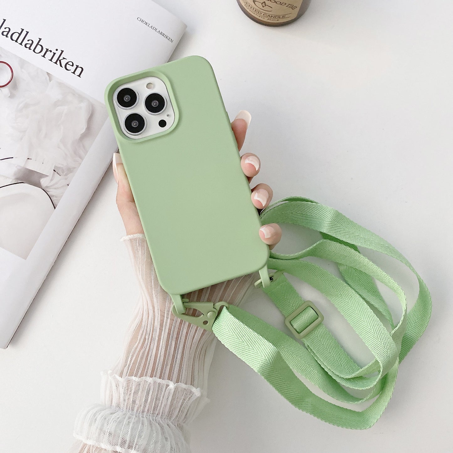 Crossbody Lanyard Liquid Silicone Phone Case