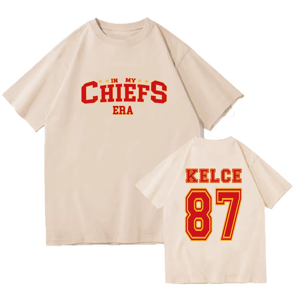 In My Chiefs Era Shirt Travis Shirt Travis Kelce Football T-Shirt Women Man O-Neck Short Sleeve Shirt Tops