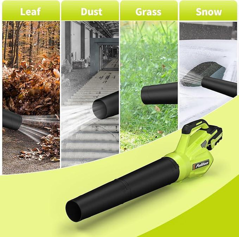 Leaf Blower 20V Leaf Blower Cordless with 4.0Ah Battery and Charger, High Power 400 CFM Electric Leaf Blower, Lightweight Handheld Cordless Blower for Lawn Care Yard Patio Garden Leaves Dust (Green) Handheld Blower AQ