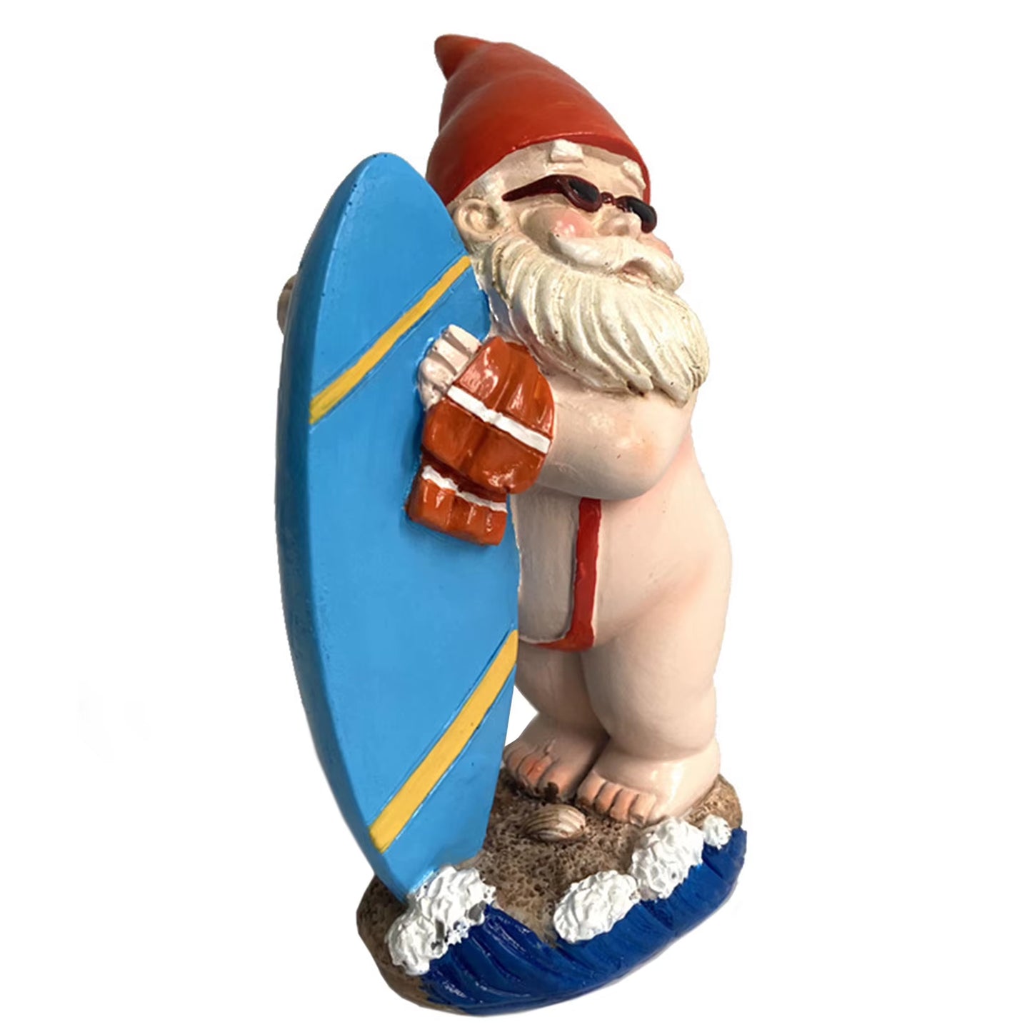 Naughty Garden Gnome Funny Resin Surfing Gnome Statue Garden Ornament Outdoor Garden Yard Decor Gnome Figurines