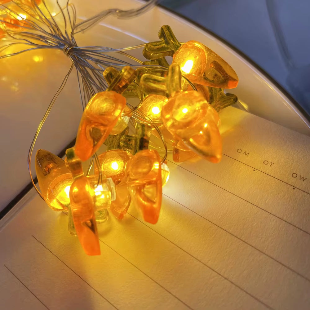 Easter LED String Lights Rabbit Carrot Easter Egg Decorations for Home Bunny Fairy Light Supplies Happy Easter Gifts Party Favor