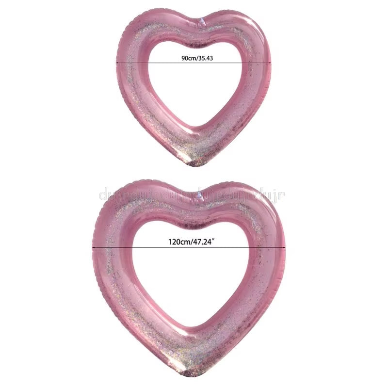 Love Heart Inflatable Pool Rose Gold Glitter Swim Ring Swimming Tool Pool Life Buoy Pool Floats for Adult Pool Au28 19 Dropship