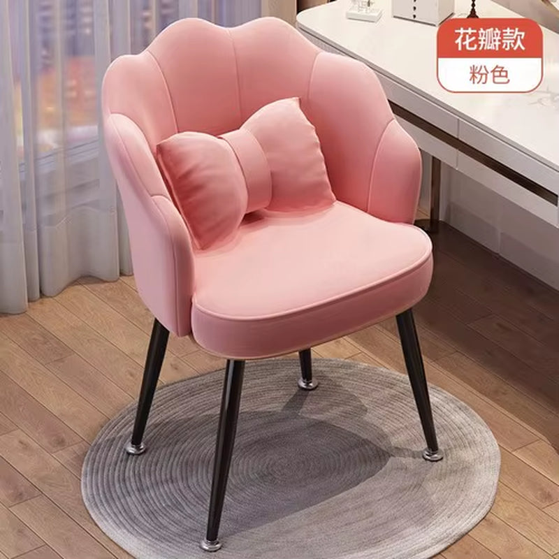 Makeup Chair Light Luxury Girl Bedroom Dressing Table Stool Backrest Nail Petal Chair