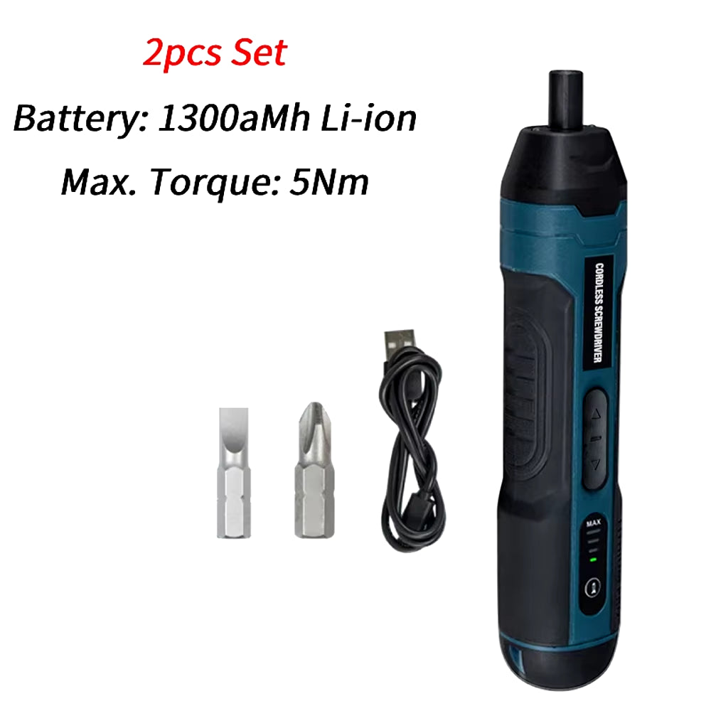 Mini Cordless Electric Screwdriver Rechargeable 1300Mah Power Drill Bits Set 3.6V Household Disassembly Torque Repair Tools Kit