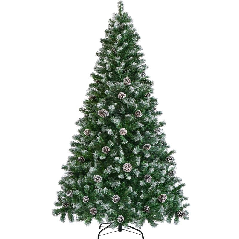 Yaheetech Pre-Lit Artificial Christmas Tree with Warm Lights, Holiday Decorative Fir Christmas Tree with Stand Ornaments Decoration