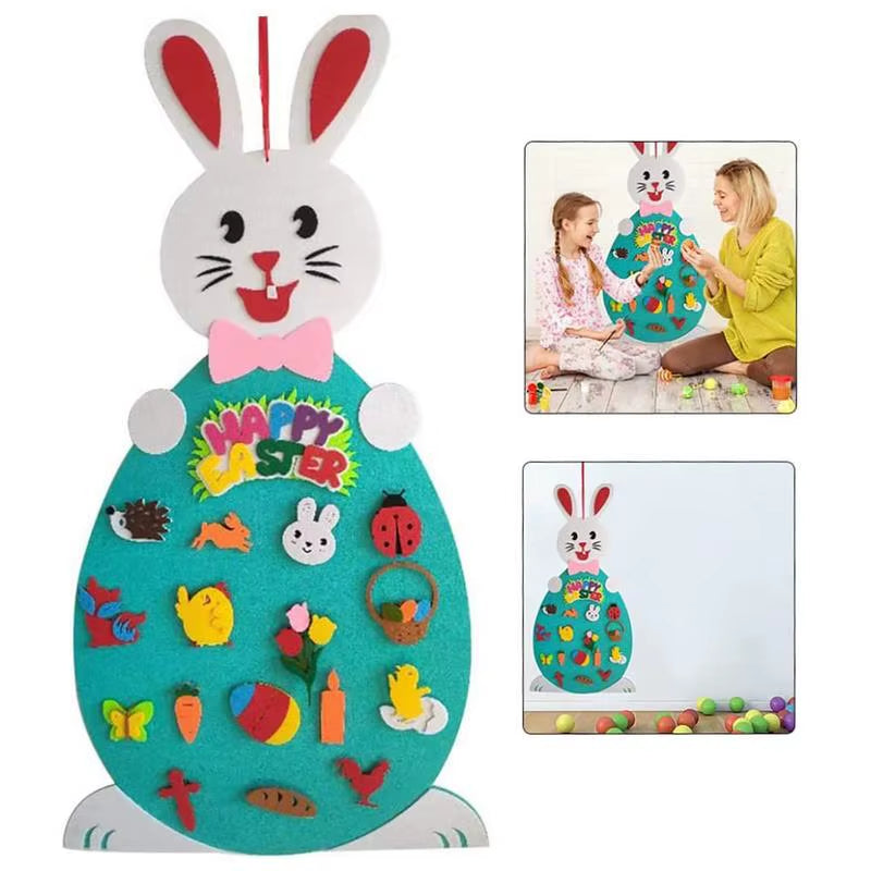 Easter Bunny Felt Board DIY Easter Felt Board Decorations Easter Kids Arts and Crafts Felt Board for Classroom Wall Decorations