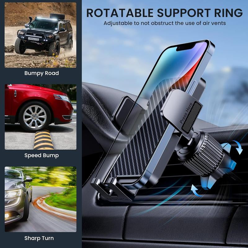 Phone Mount for Car Phone Holder [Thick Cases Friendly] Cell Phone Holder Hands Free Phone Stand for Car Vent Phone Mount Fit Android Smartphone Cell Phone Automobile Cradles Universal