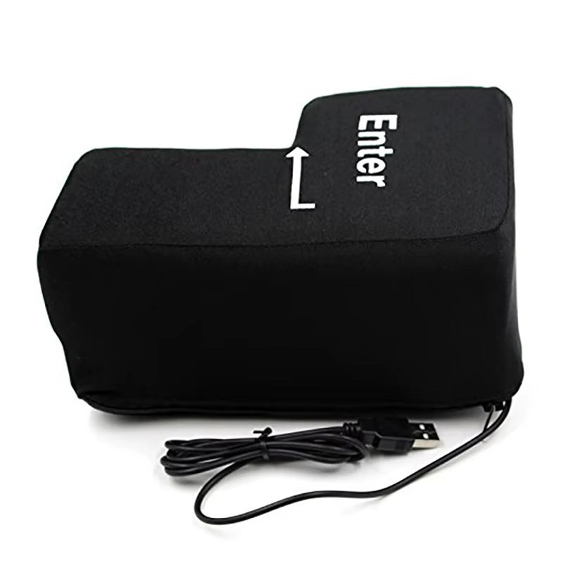 Big USB Enter Key anti Stress Button Decompression Computer Any Vent Pillows Button Desktop Pillow for Programmer