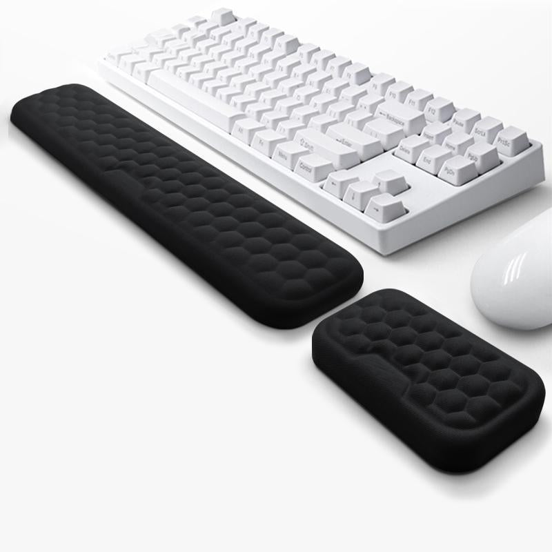 Computer Keyboard Wrist Rest & Mouse Wrist Rest, 2 Counts/Set Ergonomic Memory Foam Wrist Rest Pad, Comfortable & Breathable Mouse Pad