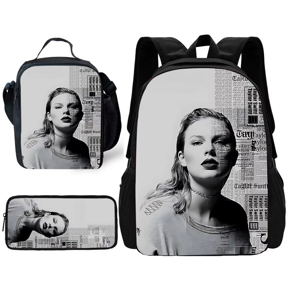 Singer Child School Backpack with Lunch Bags ,Pencil Bags ,School Bags for Swifts Boys Girls Best Gift T-Taylors